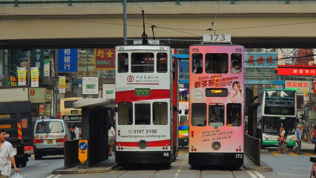 hongkong, tram, asia