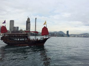 hong kong, sailing ship, sea
