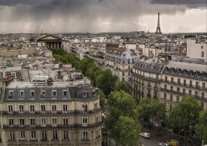 paris, city, cloudy day