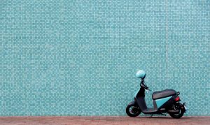 wall, moped, scooter